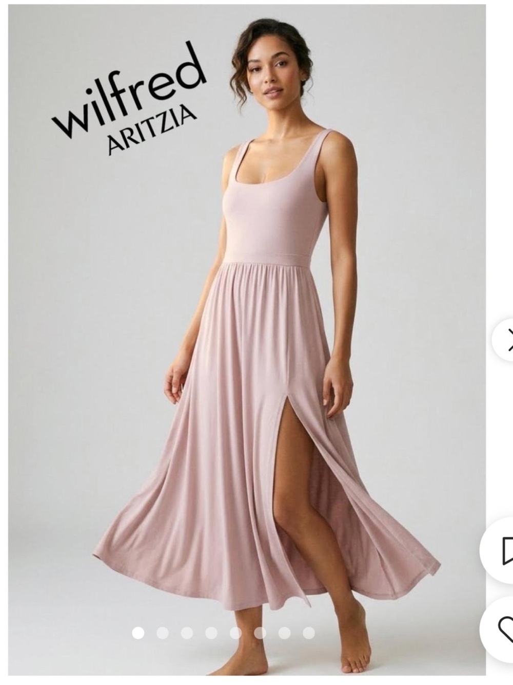 Wilfred Soft Light Pink Maxi Slip Dress